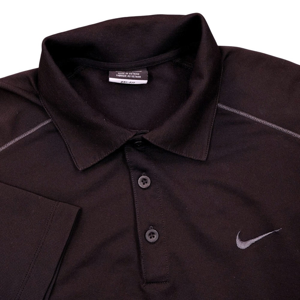 Nike‎ Golf Dri-FIT Performance Polo Shirt Mens Large Black Short Sleeve Athletic